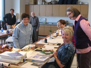 Sumi painting students--second day of class--photo by Julie McCarty--2011