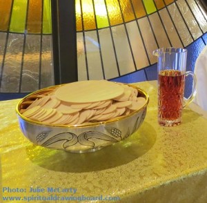 Communion bread and wine--photo Julie McCarty