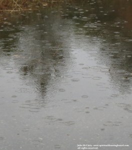 Raindrops on puddle--Julie McCarty--Spiritual Drawing Board